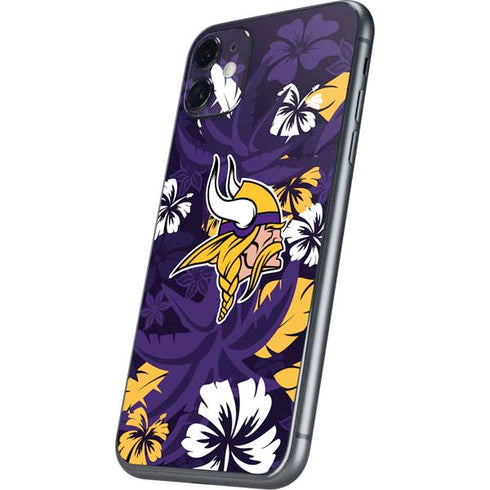NFL Minnesota Vikings Tropical Print iPhone 11 Skin
